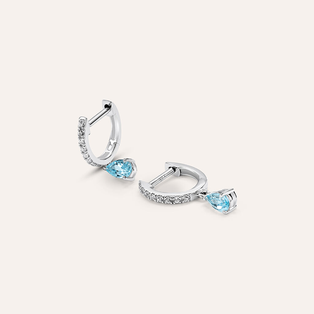 Orecchini A Cerchio Amélie Oro Bianco Topazio Cubic Zirconia - Orecchini a Cerchio Donna | Stroili