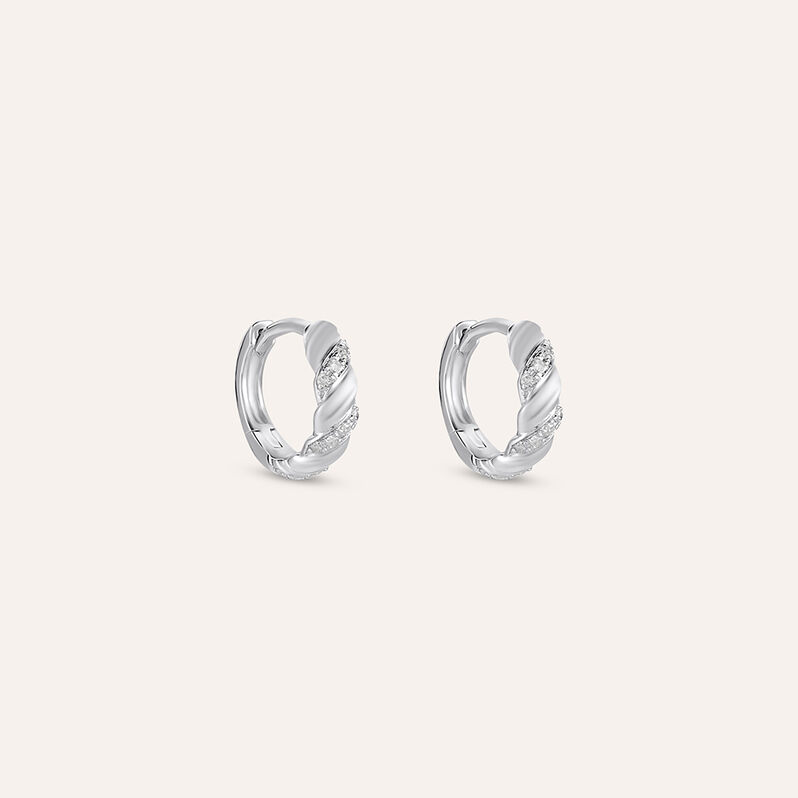 Orecchini A Cerchio Sophia Oro Bianco Diamante - Orecchini a Cerchio Donna | Stroili