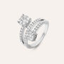 Anello Contrarie Petali Oro Bianco Diamante