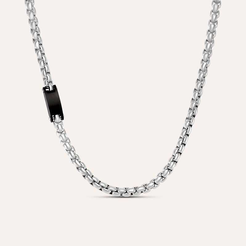 Collana Man Code Acciaio Bicolore Bianco / Nero - Collane Uomo | Stroili