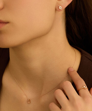 Orecchini Lobo Punto Luce Jasmine Oro Rosa Morganite Diamante