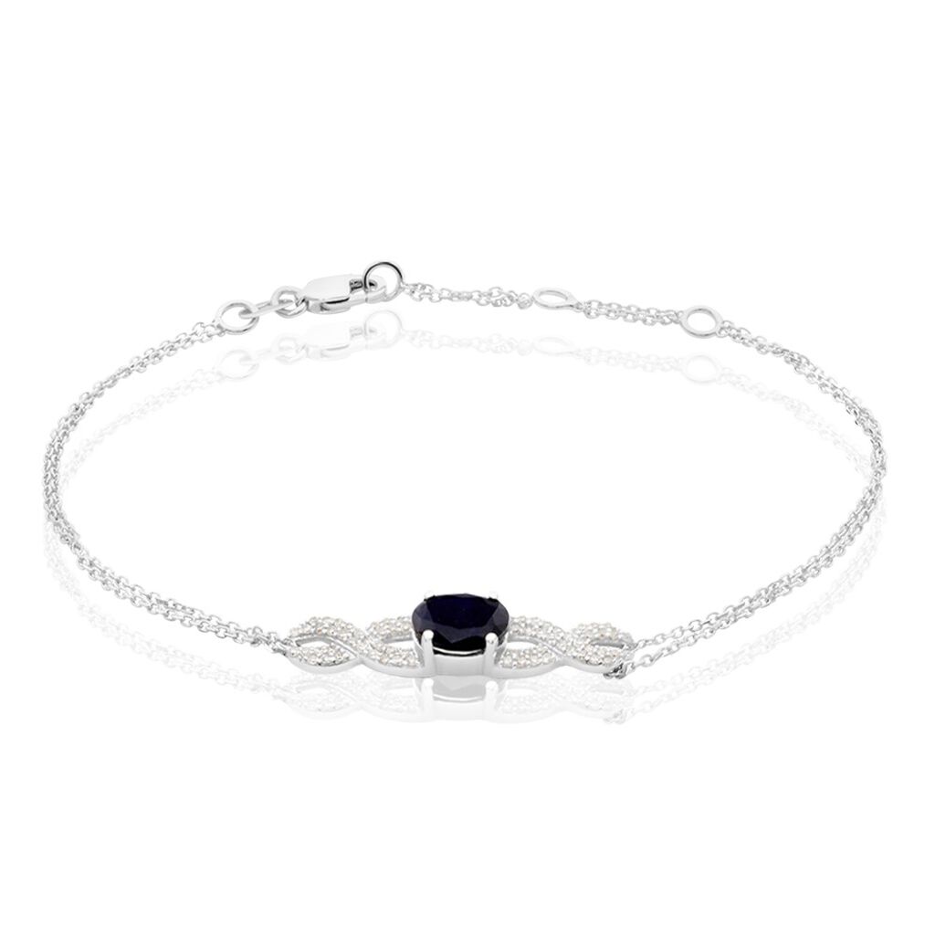 Bracciale Charlotte Oro Bianco Zaffiro Diamante - Bracciali Donna | Stroili