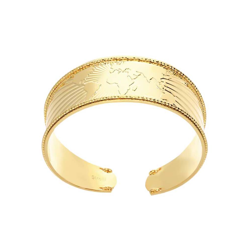 Bracciale bangle mondo in bronzo dorato