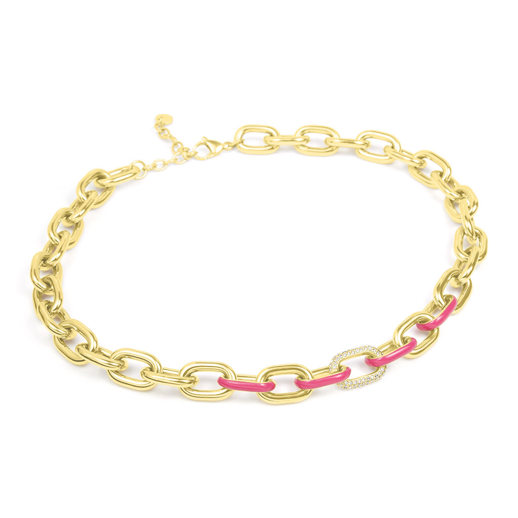 Catena Lady Sweet Acciaio Dorato Cristallo - Collane Catena Donna | Stroili
