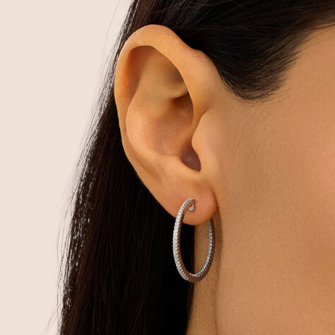 Orecchini A Cerchio Silver Elegance Argento Rodiato Cubic Zirconia - Orecchini a Cerchio Donna | Stroili