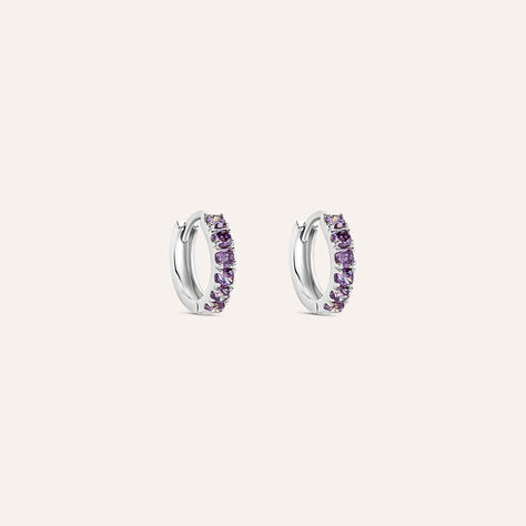 Orecchini A Cerchio Toujours Oro Bianco Cubic Zirconia - Orecchini a Cerchio Donna | Stroili