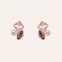 Orecchini Lobo Violet Ottone Rosa Cristallo