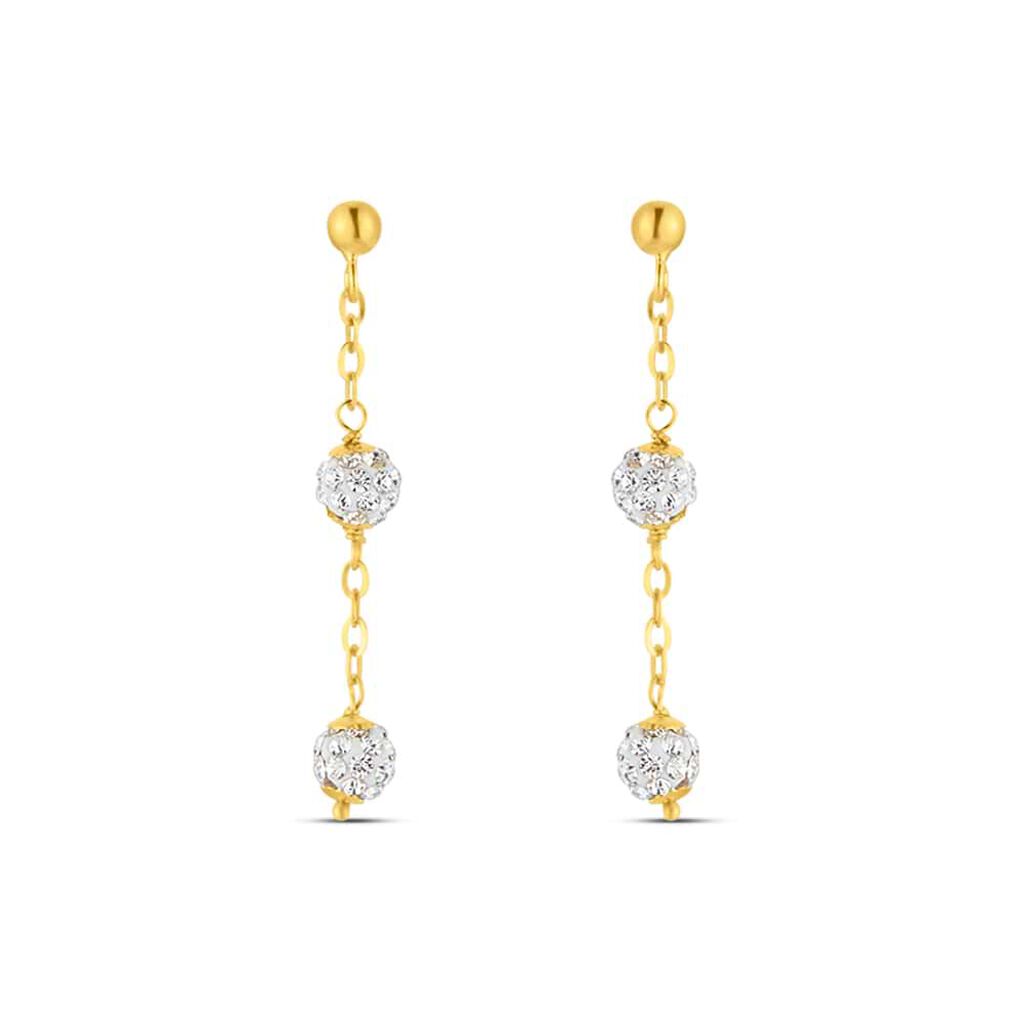 Orecchini Pendenti Christelle Oro Giallo Cristallo - Orecchini Pendenti Donna | Stroili