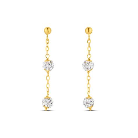 Orecchini Pendenti Christelle Oro Giallo Cristallo - Orecchini Pendenti Donna | Stroili
