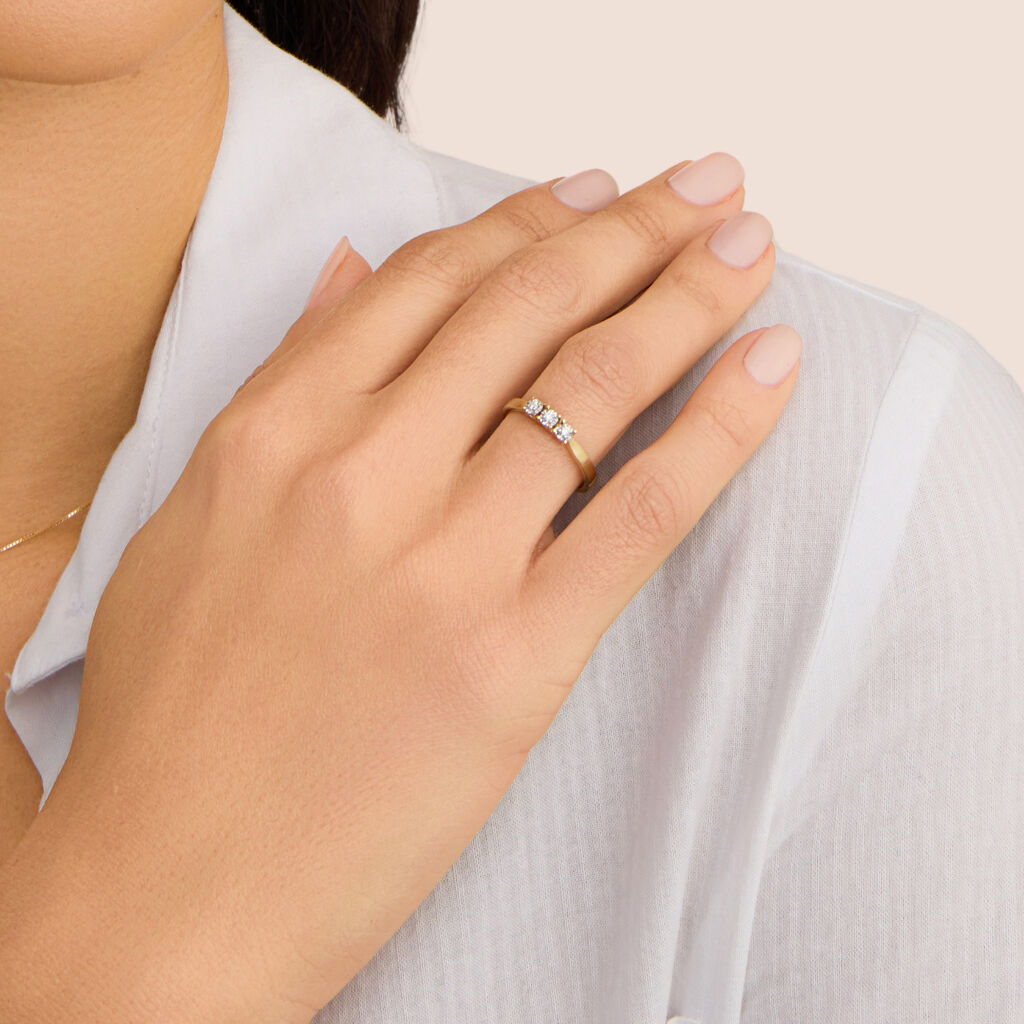 Anello Trilogy Diamotion Oro Giallo Diamante