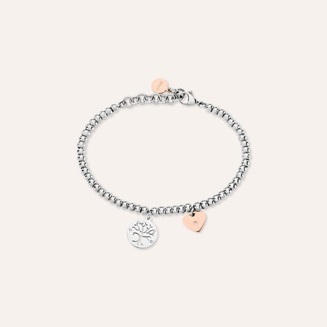 Bracciale Sunrise Acciaio Bicolore Bianco / Rosa Cristallo - Bracciali Love Donna | Stroili