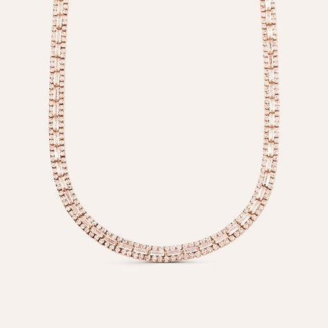 Collana Tennis Romantic Shine Metallo Rosa Cristallo - Collane Tennis Donna | Stroili