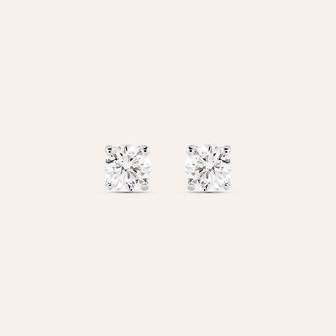 Orecchini Lobo Punto Luce Grace Oro Bianco Diamante - Orecchini a Lobo Donna | Stroili