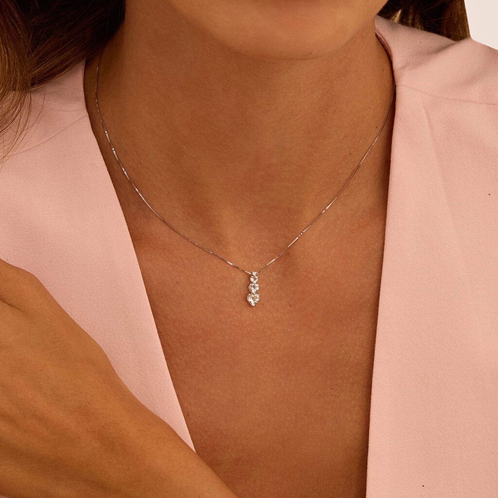 Collana Trilogy Acquamarina Oro Bianco Acquamarina Diamante