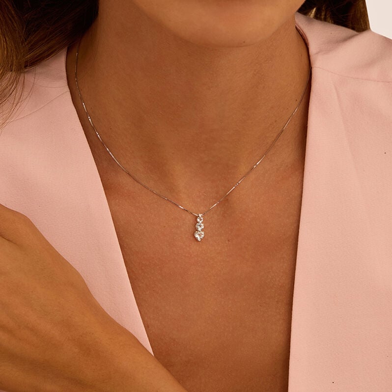 Collana Trilogy Acquamarina Oro Bianco Acquamarina Diamante - Collane Donna | Stroili