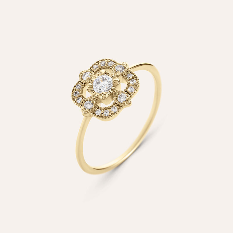 Anello Fantasia Golden Dream Placcato Oro Giallo Cubic Zirconia - Anelli con Pietre Donna | Stroili