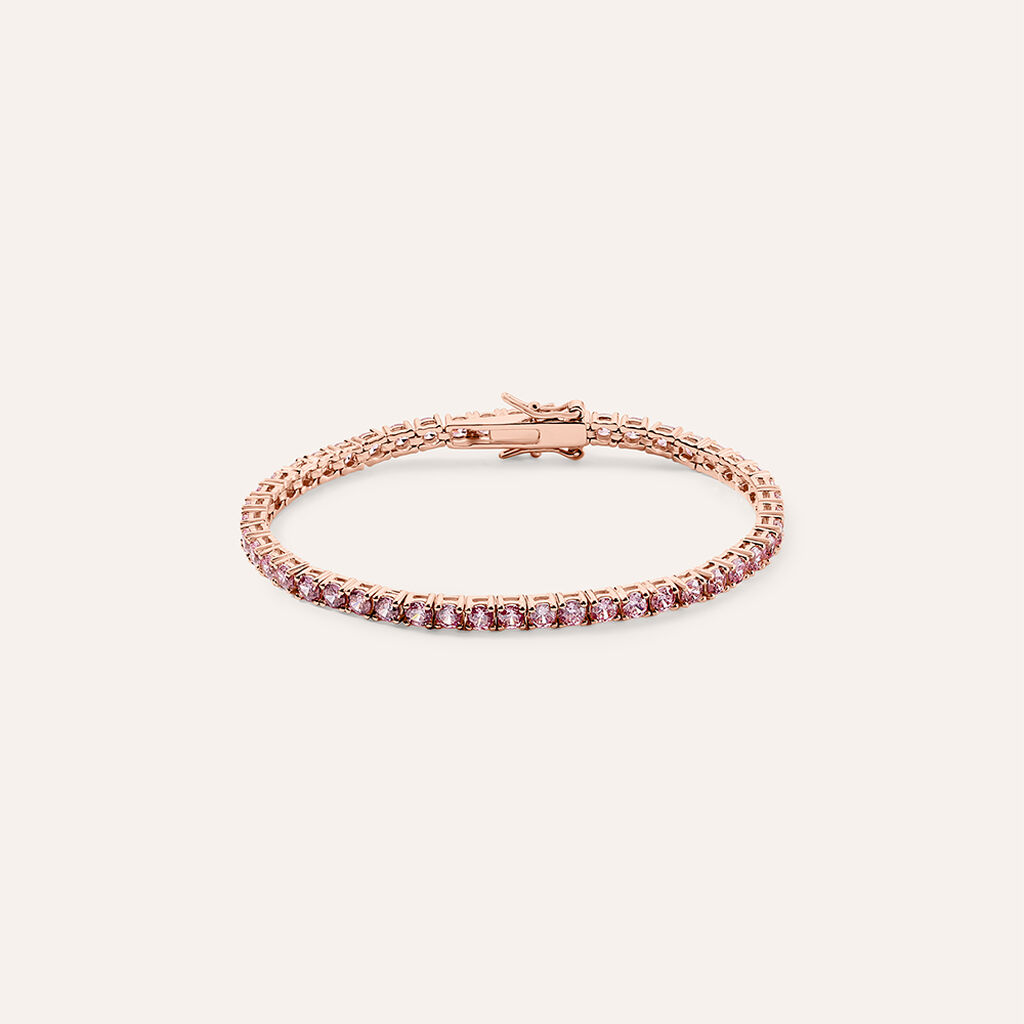 Bracciale Tennis Silver Rainbow Argento Rosa Cubic Zirconia