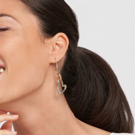 Orecchini Pendenti Lady Code Acciaio Bicolore Bianco / Rosa - Orecchini Pendenti Donna | Stroili