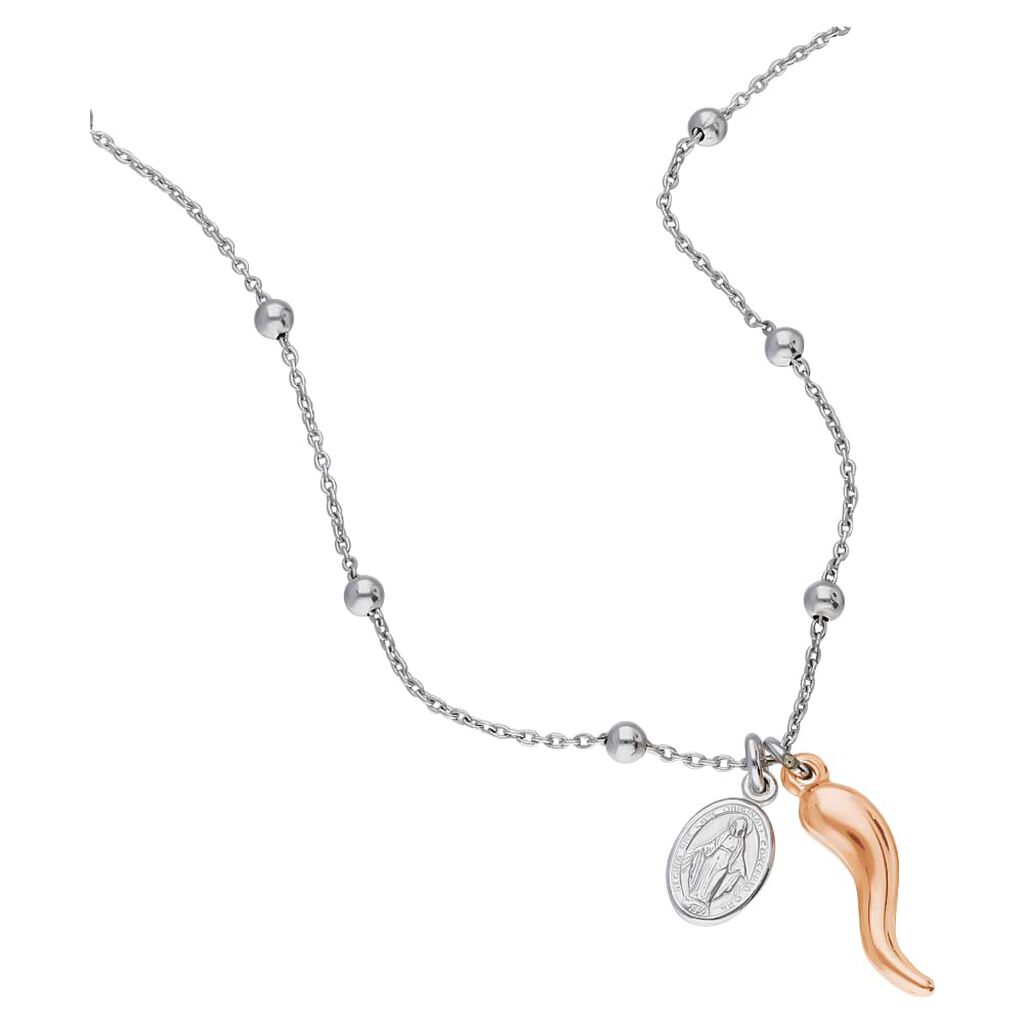 Collana Rosario Silver Soul Argento Bicolore Bianco / Rosa