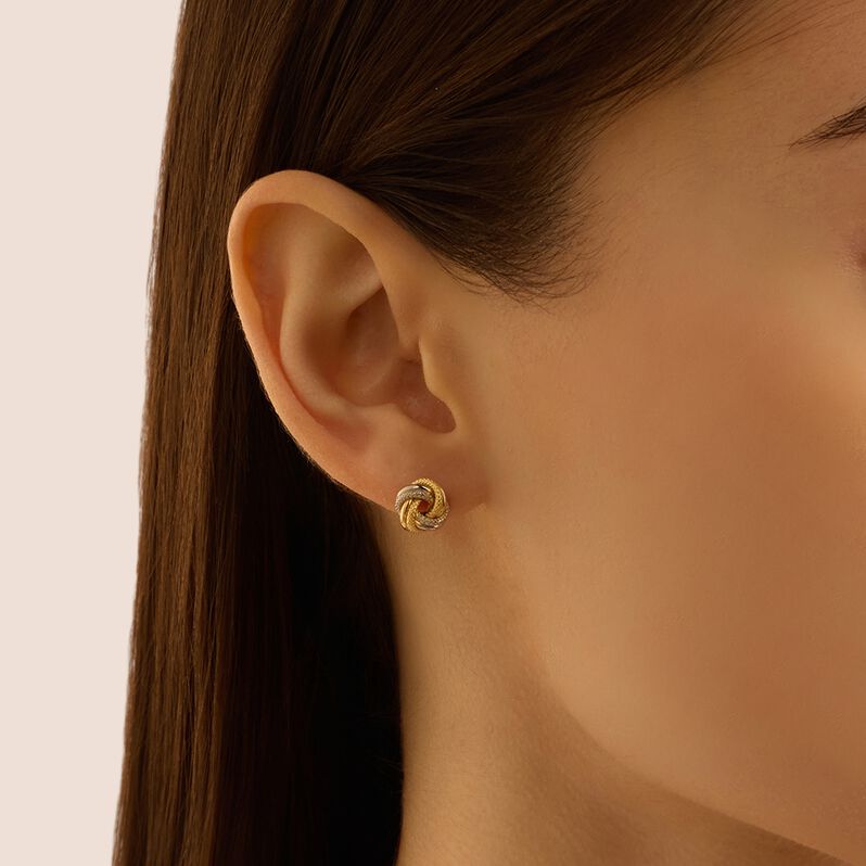 Orecchini Lobo Gold Essence Oro Bicolore - Orecchini a Lobo Donna | Stroili