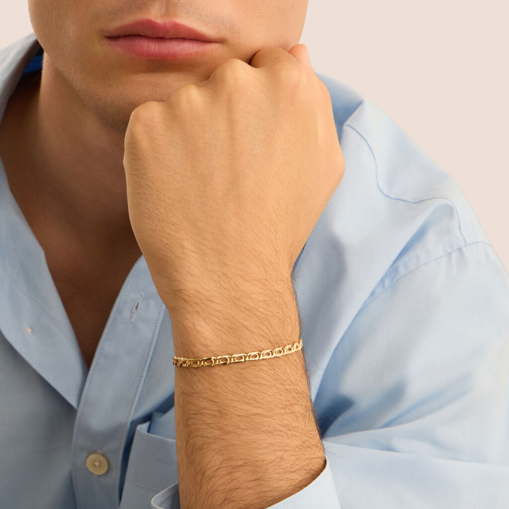 Bracciale Catena Oro Uomo Oro Giallo