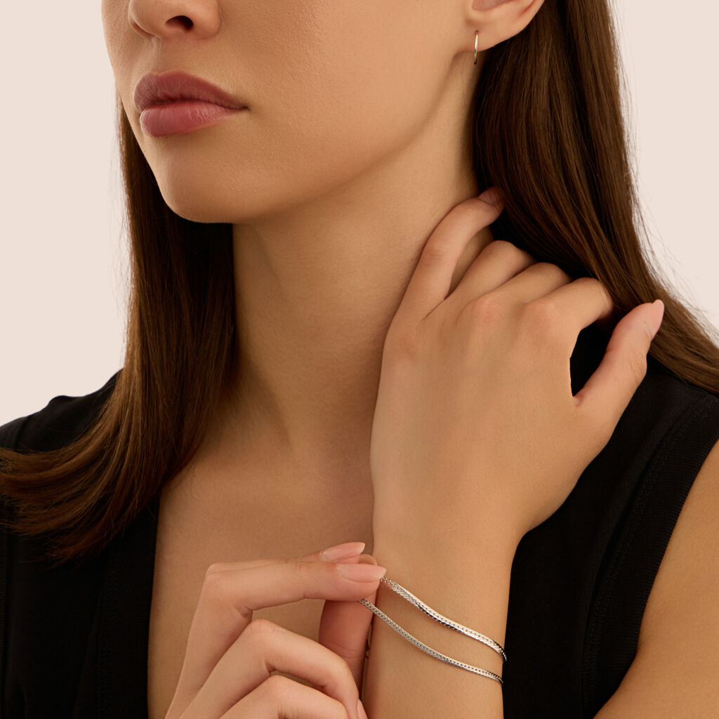 Orecchini A Cerchio Toujours Oro Bianco