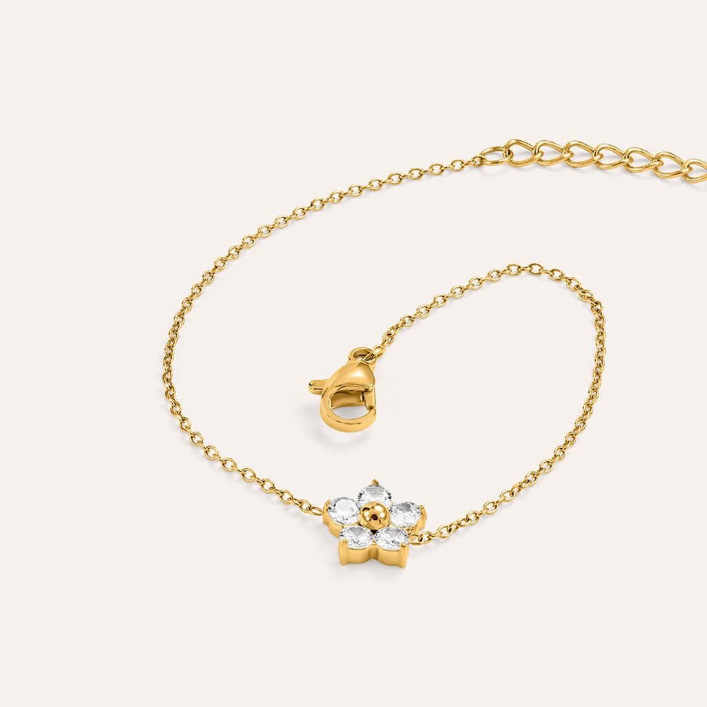 Bracciale Radiance Acciaio Dorato Cristallo