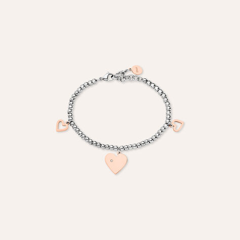 Bracciale Lady Chic Acciaio Bicolore Bianco / Rosa Cristallo - Bracciali con Incisione Donna | Stroili