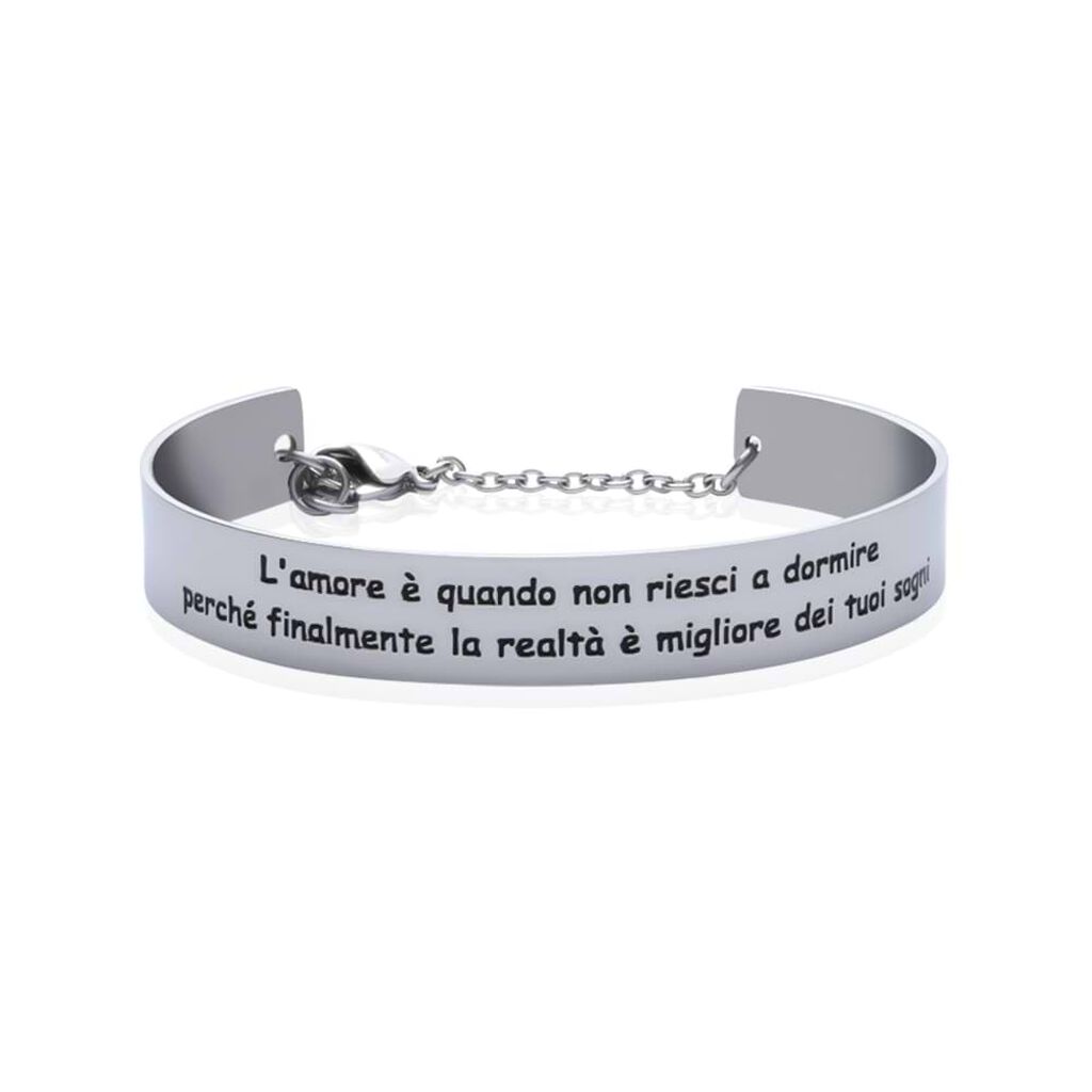 Bangle &ldquo;Go wild for a while&rdquo; a forma di cuore in acciaio e strass