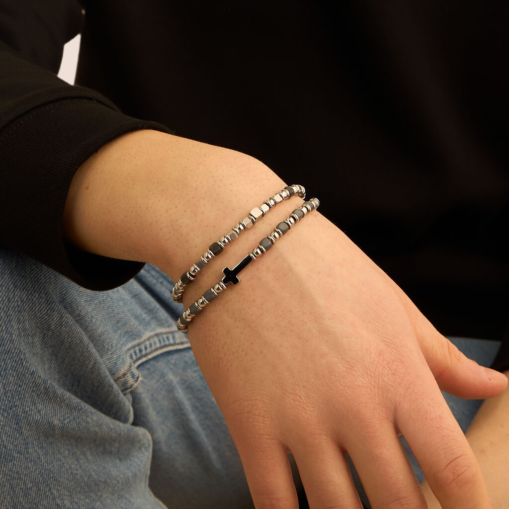 Bracciale Man Code Acciaio Ematite