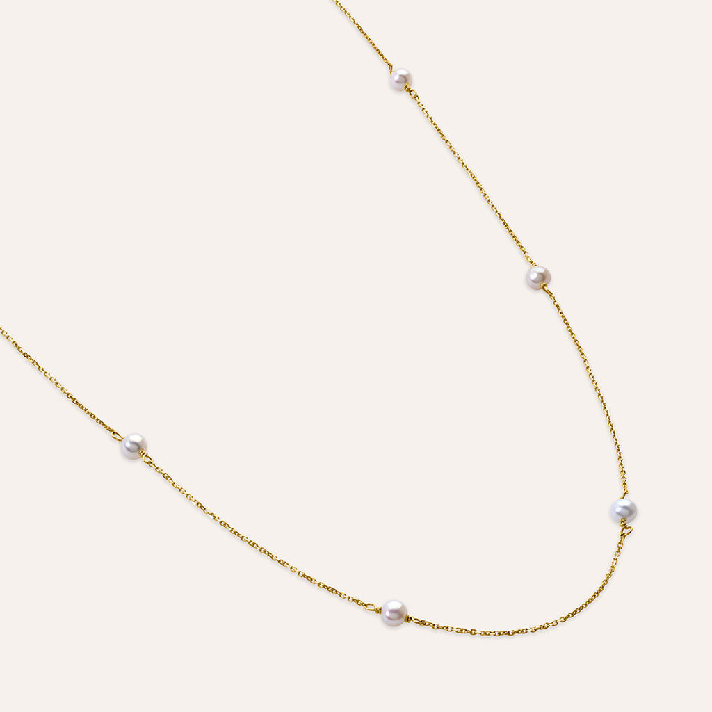 Collana Gabrielle Oro Giallo Perla D'Acqua Dolce