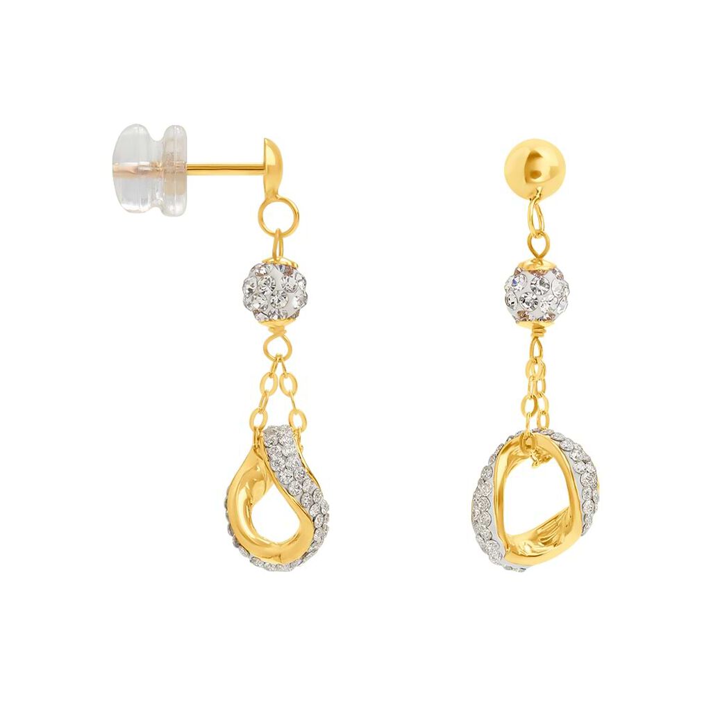Orecchini Pendenti Christelle Oro Giallo Cristallo - Orecchini Pendenti Donna | Stroili