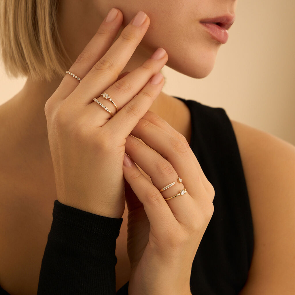 Anello Semi-eternity Diamade Glam Oro Giallo Diamante Lab-Grown - Anelli con Pietre Donna | Stroili
