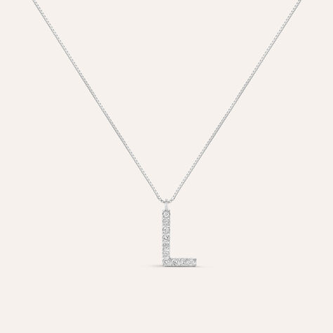 Collana Diamond Letters Oro Bianco Diamante - Collane Donna | Stroili