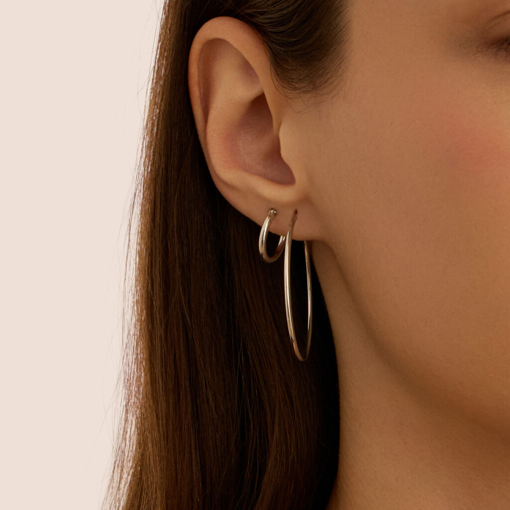 Orecchini A Cerchio Toujours Oro Bianco