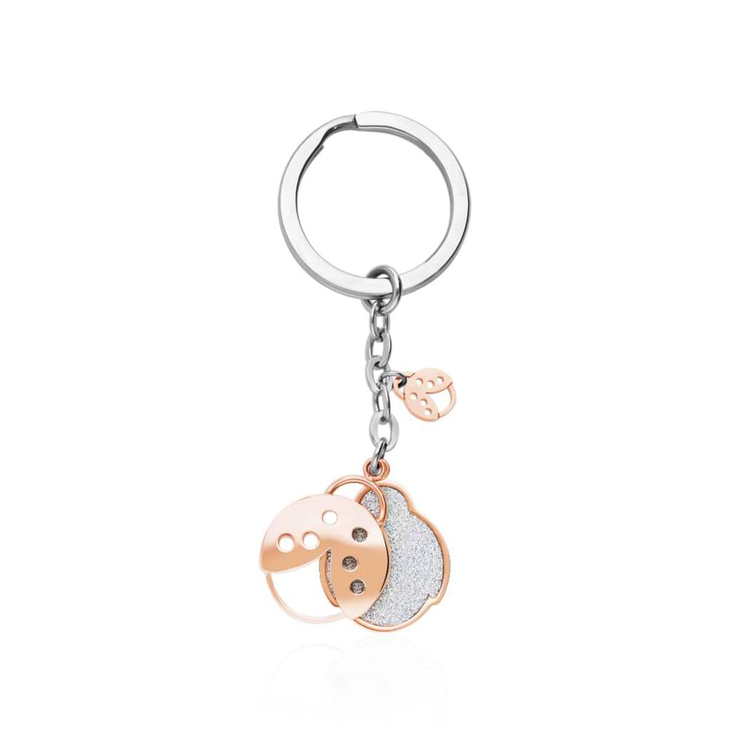 Portachiavi Lady Shine Acciaio Bicolore Bianco / Rosa - Portachiavi Donna | Stroili