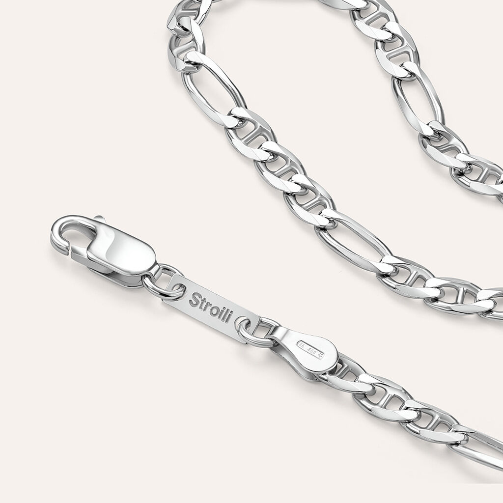 Bracciale Catena Gentleman Argento Rodiato