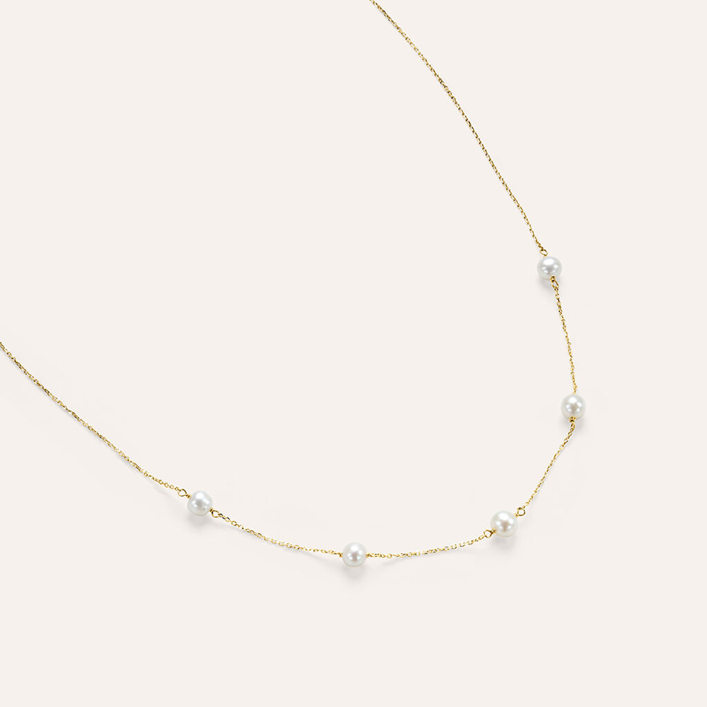 Collana Gabrielle Oro Giallo Perla D'Acqua Dolce