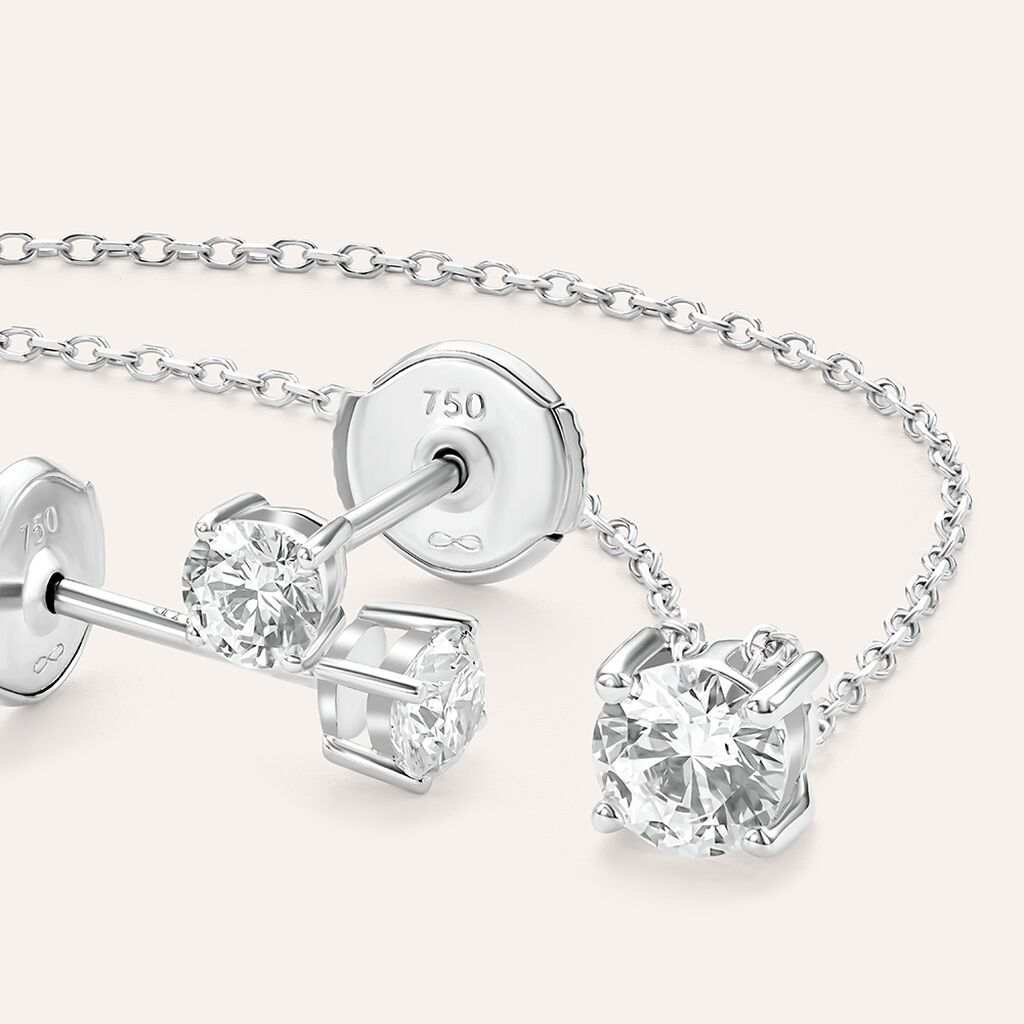 Collana Punto Luce Diamade Oro Bianco Diamante Lab-Grown