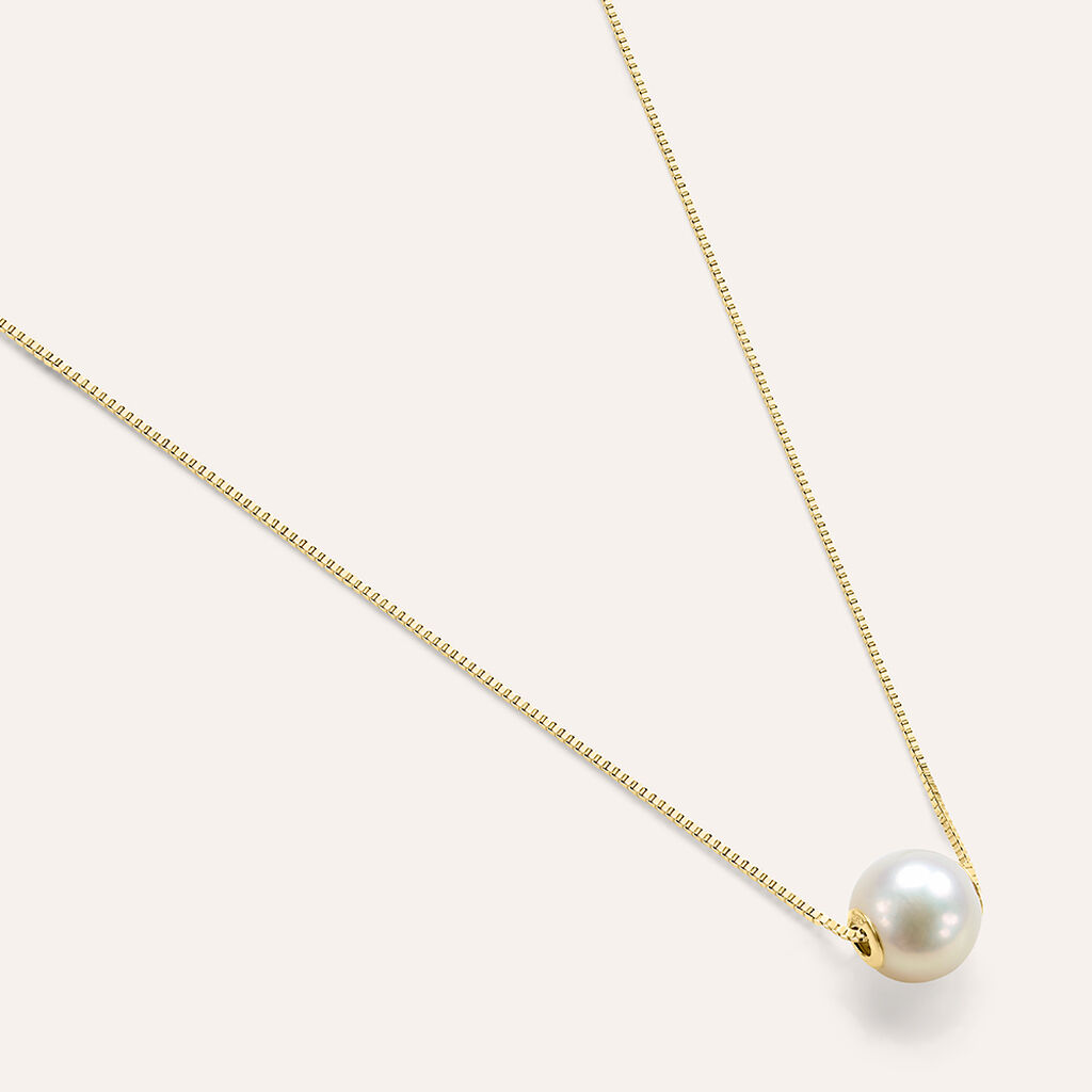 Collana Gabrielle Oro Giallo Perla D'Acqua Dolce