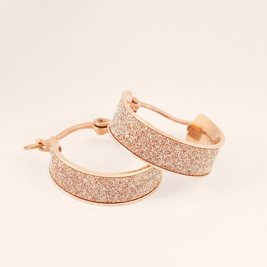 Orecchini A Cerchio Lady Shine Acciaio Rosa - Orecchini a Cerchio Donna | Stroili