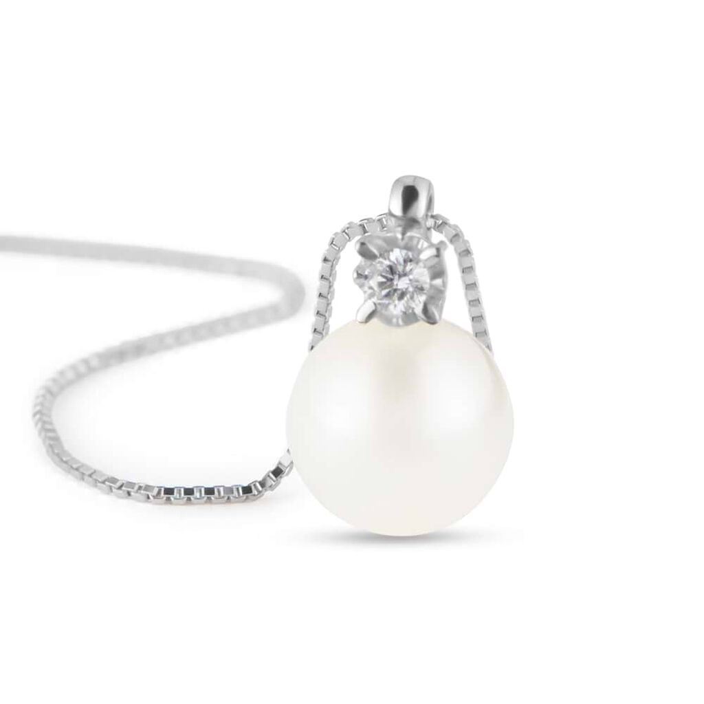 Collana Gold Pearls Oro Bianco Perla D'Acqua Dolce Diamante - Collane Donna | Stroili