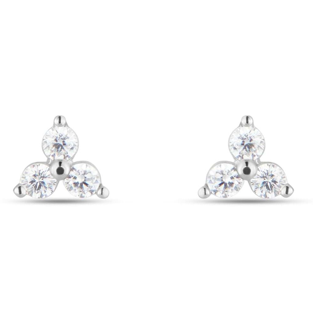 Orecchini Lobo Bon Ton Oro Bianco Cubic Zirconia - Orecchini a Lobo Donna | Stroili