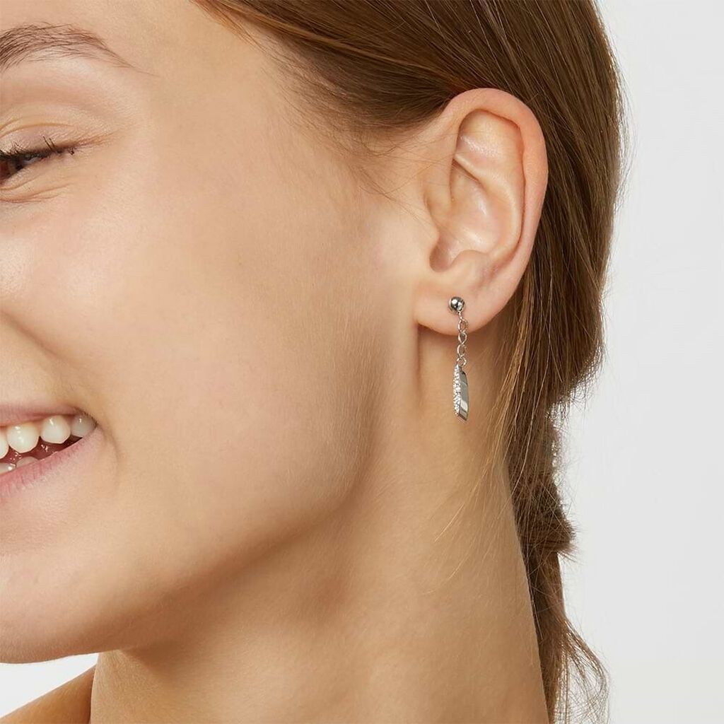 Orecchini Pendenti Crystal Gold Oro Bianco Cristallo - Orecchini Pendenti Donna | Stroili