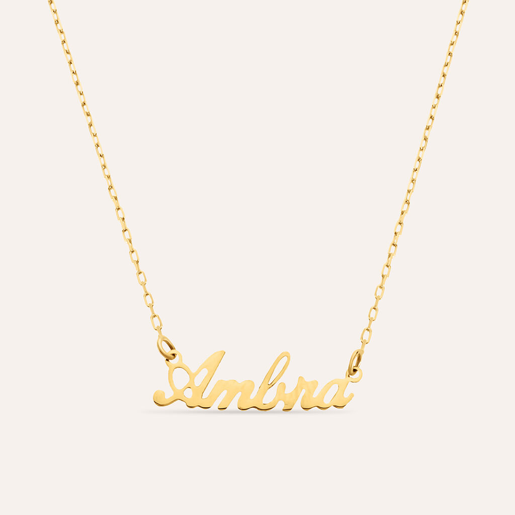 Collana Ambra Gold Names Oro Giallo
