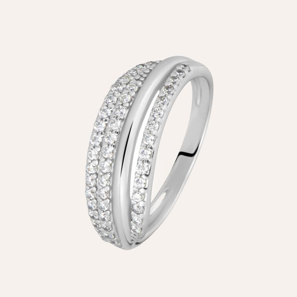 Anello Fascia Claire Oro Bianco Cubic Zirconia