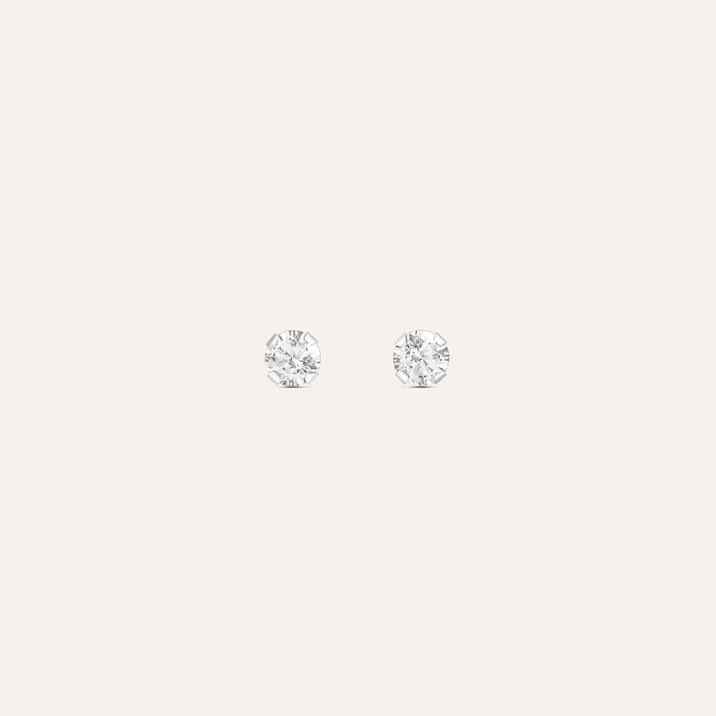 Orecchini Lobo Punto Luce Bon Ton Oro Bianco Cubic Zirconia - Orecchini a Lobo Donna | Stroili