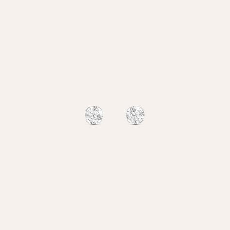 Orecchini Lobo Punto Luce Bon Ton Oro Bianco Cubic Zirconia - Orecchini a Lobo Donna | Stroili