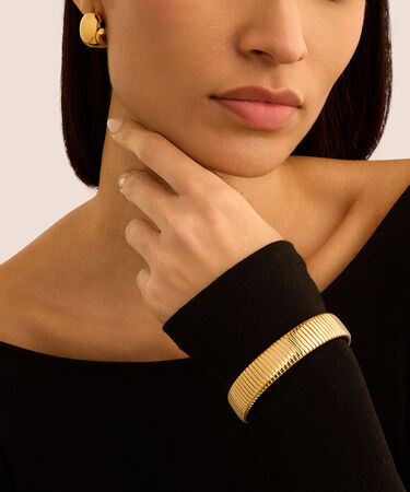 Bangle Radiance Acciaio Dorato Cristallo