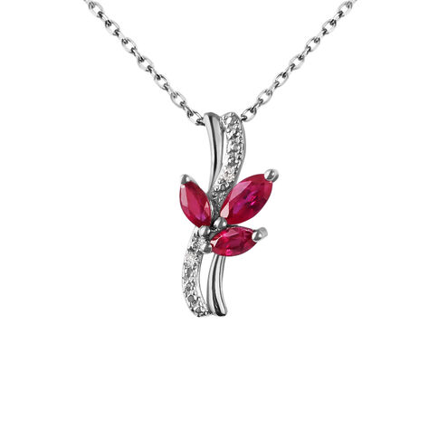 Collana Charlotte Oro Bianco Rubino - Collane Donna | Stroili